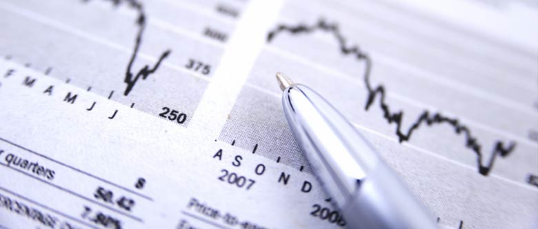 Photograph of financial papers